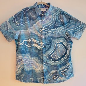 XL Cuban Shirt, Blues Geode