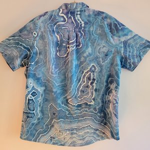XL Cuban Shirt, Blues Geode
