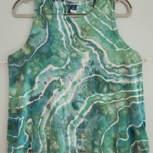 S Petite Rayon Swing Tank, Teal Geode