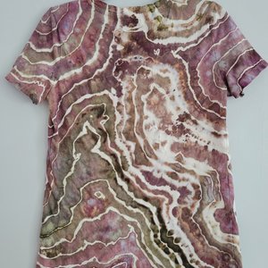 S V-neck T-shirt, Rose Brown Geode