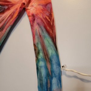 M Women's V-neck Long Sleeve T, Flamingo Burst