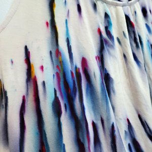 M Button Back Rayon top, Blue Rain