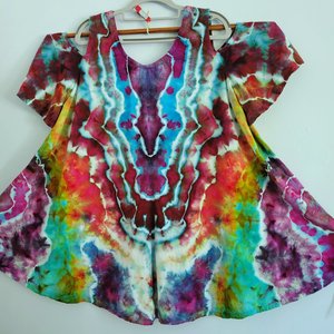 Large Rayon Swing Tunic, Crazy Geode