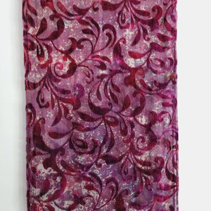 Scarf, Voided Velvet, Plum Leopard Vine