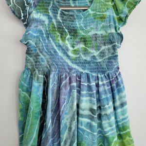 L 12 Ruffle Tank, Oceanic Geode