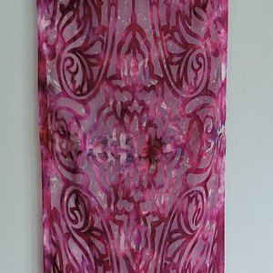 Scarf, Rayon/Silk Voided Satin, Plum Jaguar