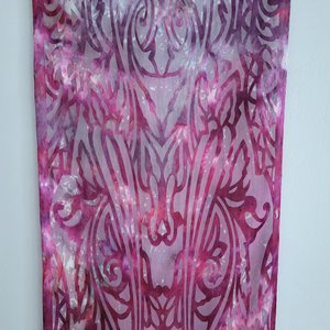 Scarf, Rayon/Silk Voided Satin, Plum Jaguar