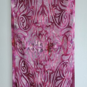 Scarf, Rayon/Silk Voided Satin, Plum Jaguar