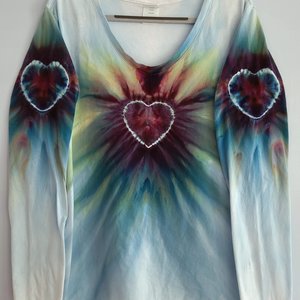 XXL V-neck Long Sleeve T, Hearts