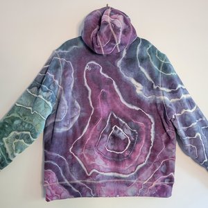 XL Zip-Up Sherpa Lined Hoodie, Periwinkle Geode