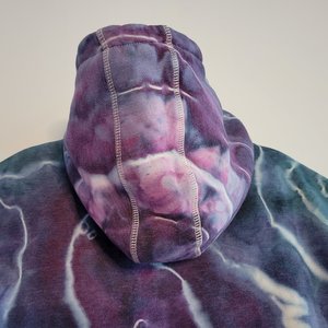 XL Zip-Up Sherpa Lined Hoodie, Periwinkle Geode