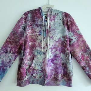 XL Zip Up Hoodie, Bamboo, Hydrangeas 