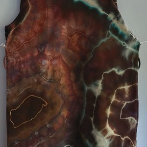 3XL Bathrobe, Brown & Blue Geode