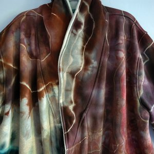 3XL Bathrobe, Brown & Blue Geode