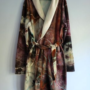 3XL Bathrobe, Brown & Blue Geode