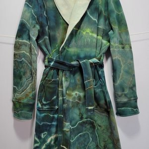 XL Plush Bathrobe, Forest Geode