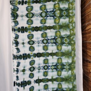 Scarf, Infinity, Drak Green Shibori