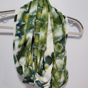 Scarf, Infinity, Drak Green Shibori