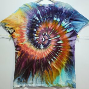 L Women's V-neck T-shirt, Fall Spiral