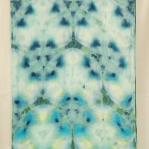 Shawl, Bamboo Rayon, Teal Shibori