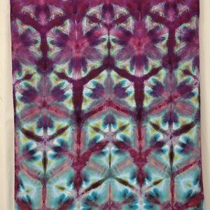Scarf, Rayon, Strawberry Skies Shibori