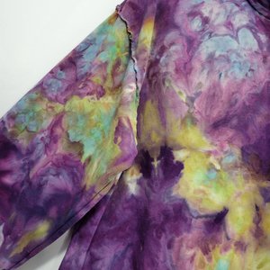 L Mock Neck French Terry, Purple & Wasabi
