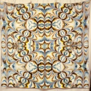 Shawl, Square Rayon, Mariner's Tea Shibori Explosion