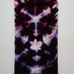 Scarf, Silk & Rayon Velvet, Dusty Purple Shibori