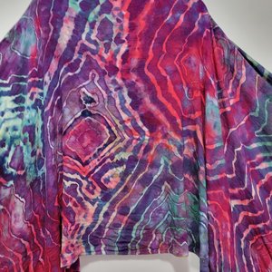 Shawl, Rayon, Purple, Teal, & Pink Geode