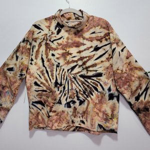 S Mock Neck French Terry, Shitake Tiger