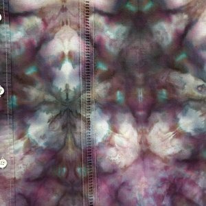 XXL Long Sleeve Cuban Shirt, Stormy Shibori