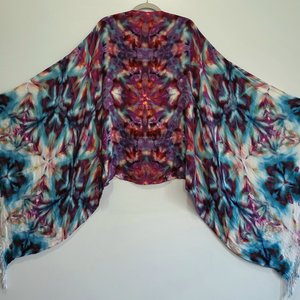Shawl, Cosmic Strawberry Shibori Explosion