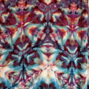 Shawl, Cosmic Strawberry Shibori Explosion