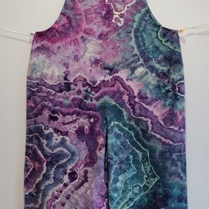 2XL Romper, Violet &Teal Geode