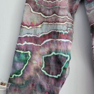 XL Zip-Up T-shirt Hoodie, Green & Purple Geode
