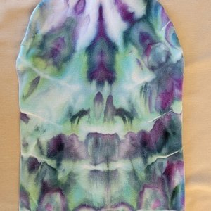 Beanie, Large, Green & Purple Waterfall