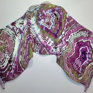 Shawl, Violet & Evergreen Geode