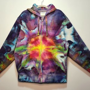 L Oversized Zip-Up Hoodie, Nuclear Sunset