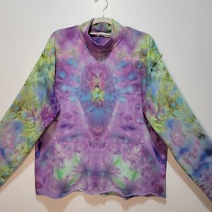 L Mock Neck French Terry, Periwinkle Reflection