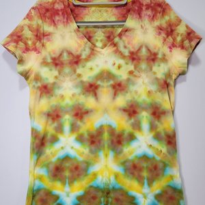 M V-neck T, Dragon's Egg Shibori 