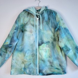 XXL Unisex Sherpa Lined Hoodie, Seafoam