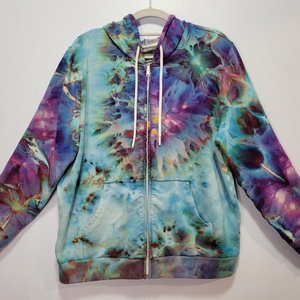 Large Zip-Up Viscose Hoodie, Strawberry Skies 