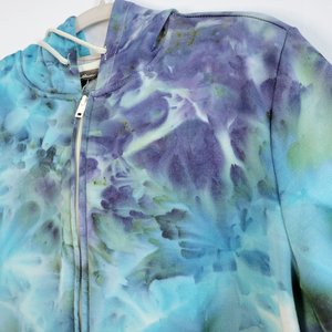 Large Zip-Up Viscose Hoodie, Mystic Blue