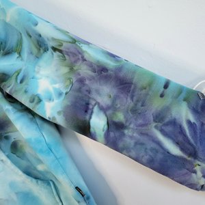 Large Zip-Up Viscose Hoodie, Mystic Blue