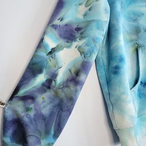 Large Zip-Up Viscose Hoodie, Mystic Blue