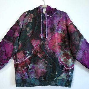 XL Viscose Hoodie, Purple & Green Geode