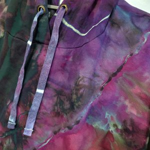 XL Viscose Hoodie, Purple & Green Geode