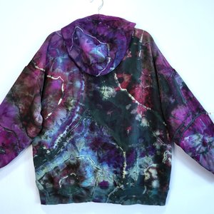 XL Viscose Hoodie, Purple & Green Geode