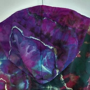XL Viscose Hoodie, Purple & Green Geode