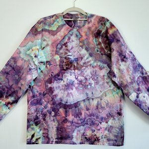 L Long Sleeve T-Shirt, Strawberry Skies Geode